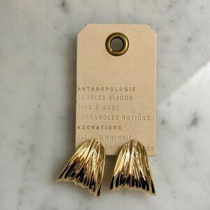 Anthropologie Curled Shell Earrings in Gold